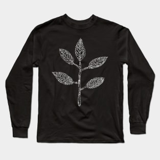 Leaf Drawing - Fine Lines Long Sleeve T-Shirt